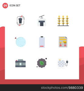 9 Creative Icons Modern Signs and Symbols of battery, squarico, vacation, space, moon Editable Vector Design Elements