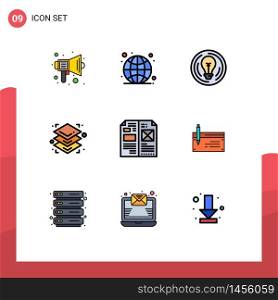 9 Creative Icons Modern Signs and Symbols of book, layers, live, height, creative Editable Vector Design Elements
