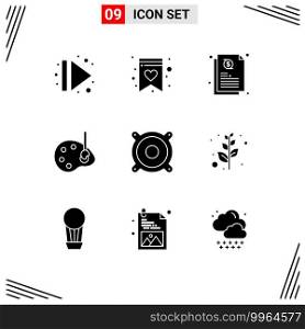 9 Creative Icons Modern Signs and Symbols of branch, music, investment, devices, drawing Editable Vector Design Elements