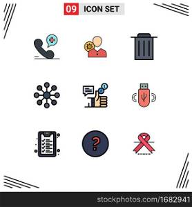 9 Creative Icons Modern Signs and Symbols of c&aign, server, personal, database, recycle Editable Vector Design Elements
