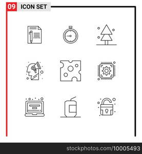 9 Creative Icons Modern Signs and Symbols of c&aign, spruce, fast, nature, watch Editable Vector Design Elements