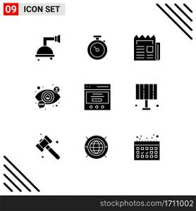 9 Creative Icons Modern Signs and Symbols of communication, view, news, seo, eye Editable Vector Design Elements