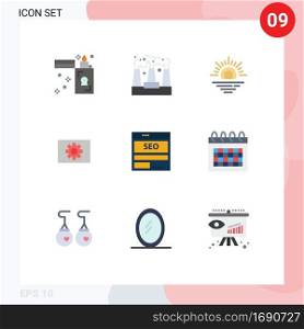 9 Creative Icons Modern Signs and Symbols of data, website, sun, gear, hardware Editable Vector Design Elements