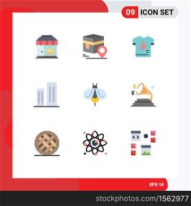 9 Creative Icons Modern Signs and Symbols of district, buildings, muslim, architecture, shirt Editable Vector Design Elements