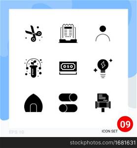9 Creative Icons Modern Signs and Symbols of dollar, test, newspaper, plant, user Editable Vector Design Elements