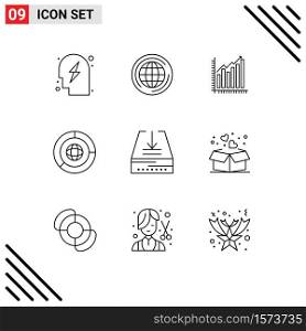 9 Creative Icons Modern Signs and Symbols of finance, business, graph, trends, marketing Editable Vector Design Elements