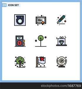 9 Creative Icons Modern Signs and Symbols of forest, health, cutter, form, disease Editable Vector Design Elements