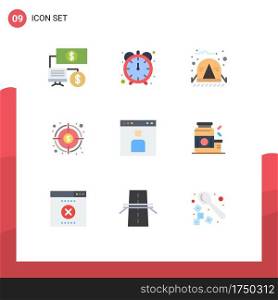9 Creative Icons Modern Signs and Symbols of interface, avatar, travel, target, fund Editable Vector Design Elements