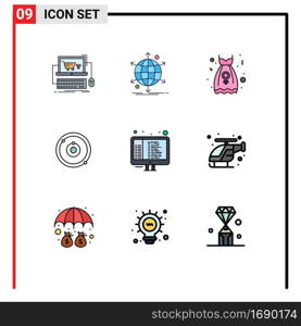 9 Creative Icons Modern Signs and Symbols of learning, plenet, network, astronomy, robe Editable Vector Design Elements
