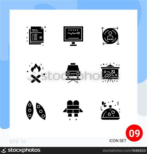 9 Creative Icons Modern Signs and Symbols of lift, canada, hospital, fire place, path Editable Vector Design Elements