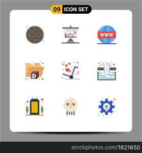 9 Creative Icons Modern Signs and Symbols of like, delivery, engine, folder, web Editable Vector Design Elements