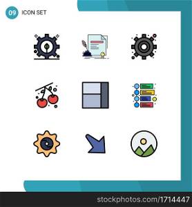 9 Creative Icons Modern Signs and Symbols of marketing, layout, engine, grid, cherry Editable Vector Design Elements