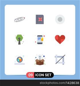 9 Creative Icons Modern Signs and Symbols of notification, plant, science, green, earth day Editable Vector Design Elements