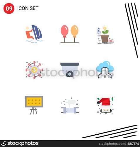 9 Creative Icons Modern Signs and Symbols of payments, finance, finance, dividends, profit Editable Vector Design Elements