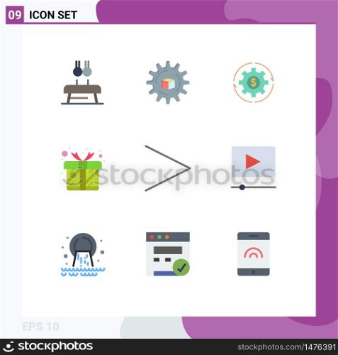 9 Creative Icons Modern Signs and Symbols of present, profit, scince, money, make Editable Vector Design Elements