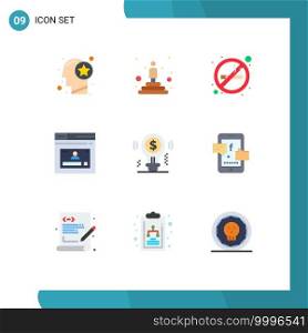 9 Creative Icons Modern Signs and Symbols of profile, web, winner, page, smoking Editable Vector Design Elements