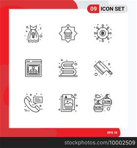 9 Creative Icons Modern Signs and Symbols of server, seo, star, marketing, money Editable Vector Design Elements