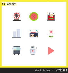 9 Creative Icons Modern Signs and Symbols of skyscrapers, business, user, buildings, login Editable Vector Design Elements