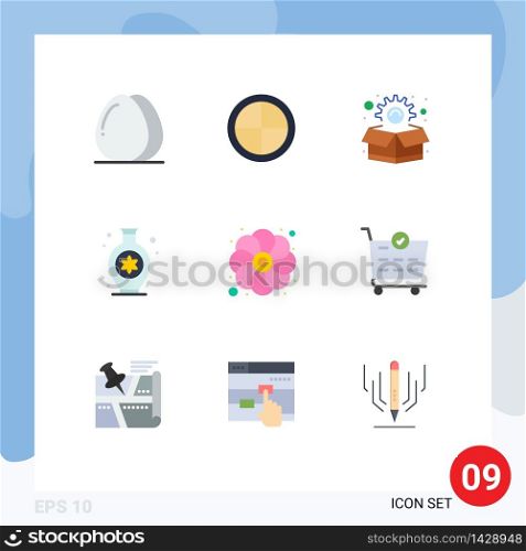9 Creative Icons Modern Signs and Symbols of sunflower, gras, marketing, flower, hobbies Editable Vector Design Elements