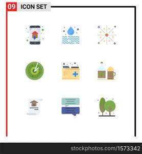 9 Creative Icons Modern Signs and Symbols of technology, radar, waste, area, holiday Editable Vector Design Elements