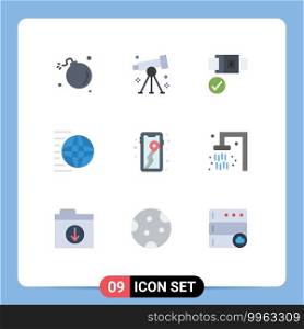 9 Creative Icons Modern Signs and Symbols of transport, shipping services, science, logistic, safety Editable Vector Design Elements