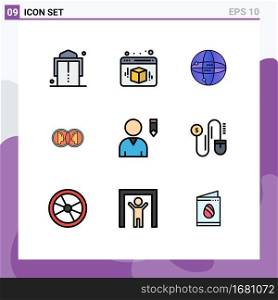 9 Creative Icons Modern Signs and Symbols of user, edit, computing, man, dual Editable Vector Design Elements