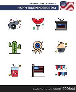 9 Creative USA Icons Modern Independence Signs and 4th July Symbols of independence day  holiday  holiday  american  usa Editable USA Day Vector Design Elements