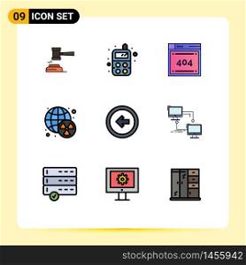 9 Filledline Flat Color concept for Websites Mobile and Apps waste, nuclear, baby, codiing, computing Editable Vector Design Elements