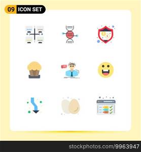 9 Flat Color concept for Websites Mobile and Apps scientist, professor, protection, easter, cup Editable Vector Design Elements