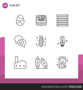 9 Outline concept for Websites Mobile and Apps business, mail, web, business, house Editable Vector Design Elements
