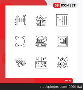 9 Outline concept for Websites Mobile and Apps oil, crypto coin, controls, crypto, omni Editable Vector Design Elements
