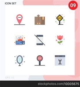 9 Thematic Vector Flat Colors and Editable Symbols of allowed, growth, cabin, graph, analysis Editable Vector Design Elements