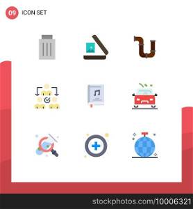 9 Thematic Vector Flat Colors and Editable Symbols of book, distribution, plumber, delegating, assignment Editable Vector Design Elements