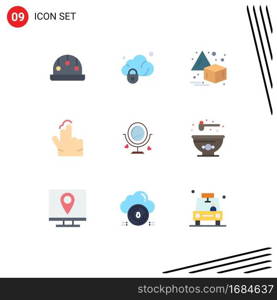 9 Thematic Vector Flat Colors and Editable Symbols of heard, love, horizontal, merroir, hand Editable Vector Design Elements