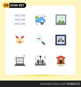 9 Universal Flat Color Signs Symbols of research, easter, image, cute, bunny Editable Vector Design Elements