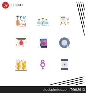 9 Universal Flat Colors Set for Web and Mobile Applications book, easter, entrepreneur, card, board Editable Vector Design Elements