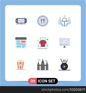 9 Universal Flat Colors Set for Web and Mobile Applications layout, design, plate, application, discussion Editable Vector Design Elements