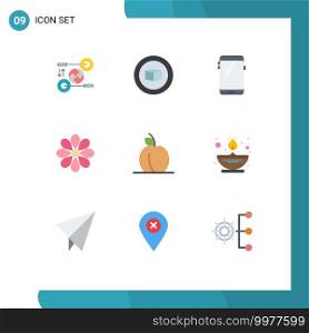 9 Universal Flat Colors Set for Web and Mobile Applications plant, easter, phone, decoration, samsung Editable Vector Design Elements
