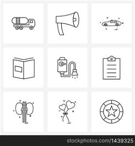 9 Universal Icons Pixel Perfect Symbols of bag, next, communicate, open, transport Vector Illustration