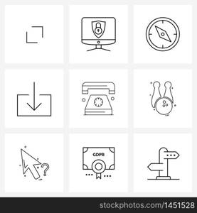 9 Universal Icons Pixel Perfect Symbols of bet, games, navigation, electronic, telephone Vector Illustration