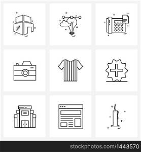 9 Universal Icons Pixel Perfect Symbols of game, tools, telephone, photograph, camera Vector Illustration