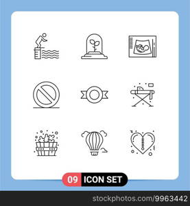 9 Universal Outline Signs Symbols of logo, stop, maternity, media, ultrasound Editable Vector Design Elements