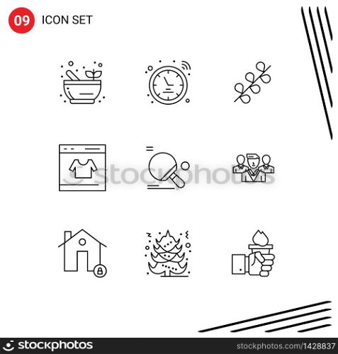 9 Universal Outlines Set for Web and Mobile Applications sport, shopping, easter, shop, credit Editable Vector Design Elements