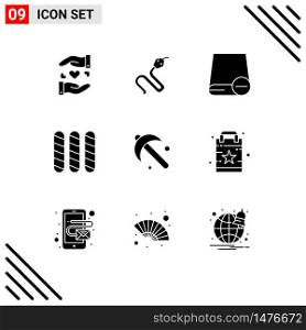 9 Universal Solid Glyphs Set for Web and Mobile Applications gardening, loaf, computers, french, hardware Editable Vector Design Elements