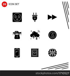 9 Universal Solid Glyphs Set for Web and Mobile Applications wifi, internet of things, advantage, internet, comfort Editable Vector Design Elements