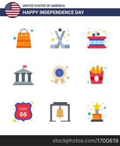 9 USA Flat Pack of Independence Day Signs and Symbols of independece; usa; america; american; bank Editable USA Day Vector Design Elements