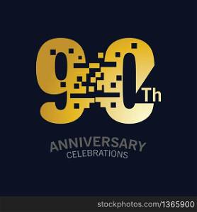 90 Year Anniversary logo template. Design Vector template for celebration