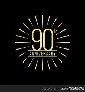 90 Years Anniversary Celebration Vector Logo Design Template