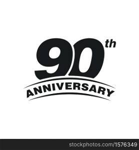 90th Years Anniversary Celebration Icon Vector Logo Design Template