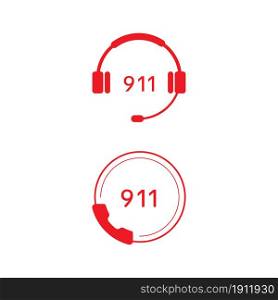 911 Emergency Vector icon design illustration Template